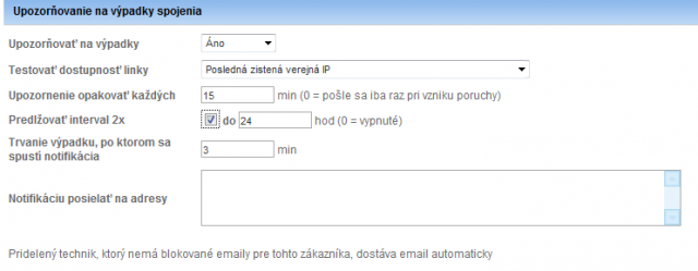 Nastavenie opakovania oznámení