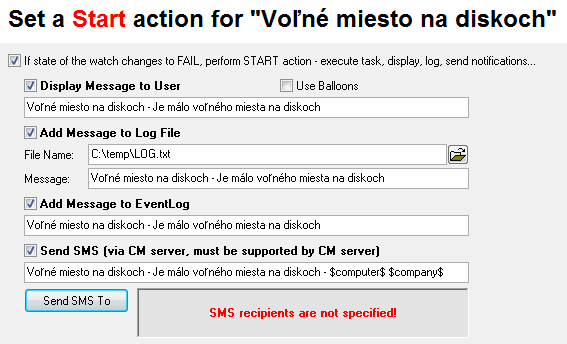 Možnosti oznámení