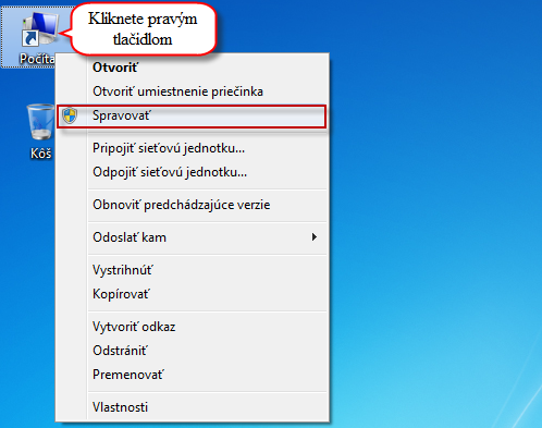 Vstup do správy diskov