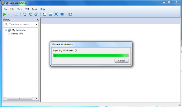 Import virtuálneho stroja do VMware Workstation 8