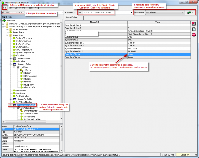 Postup určenia SNMP parametra pomocou programu iReasoning MIB Browser Postup určenia SNMP parametra pomocou programu iReasoning MIB Browser
