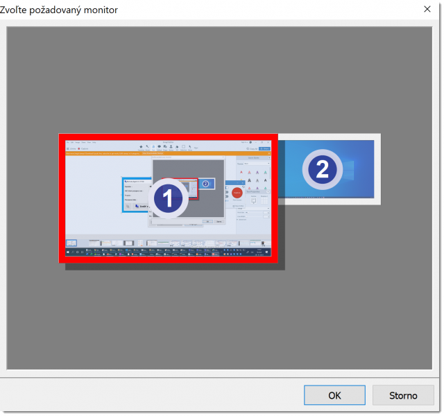 Výber monitora cez Remote Agent