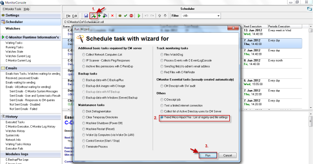 Pridanie pravidelnej úlohy pre utilitu Trend Micro HijackThis