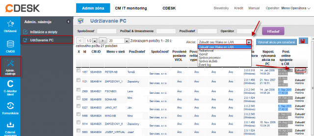 zobudenie PC cez Wake on Lan