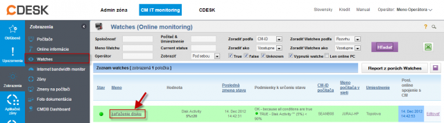 Vstup do zobrazenie Logu z Watchu