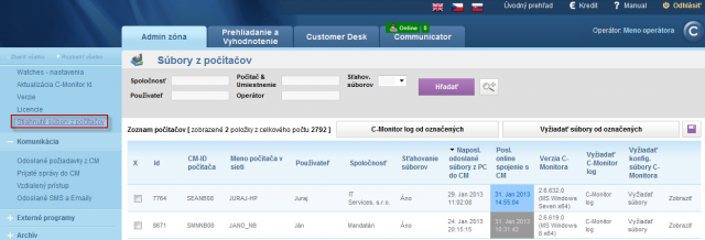 Zobrazenie stiahnutých  súborov z počítača